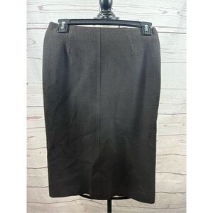 Piazza Sempione Black Textured‎ Wool Blend Pencil Skirt Made in Italy IT 40 US 4